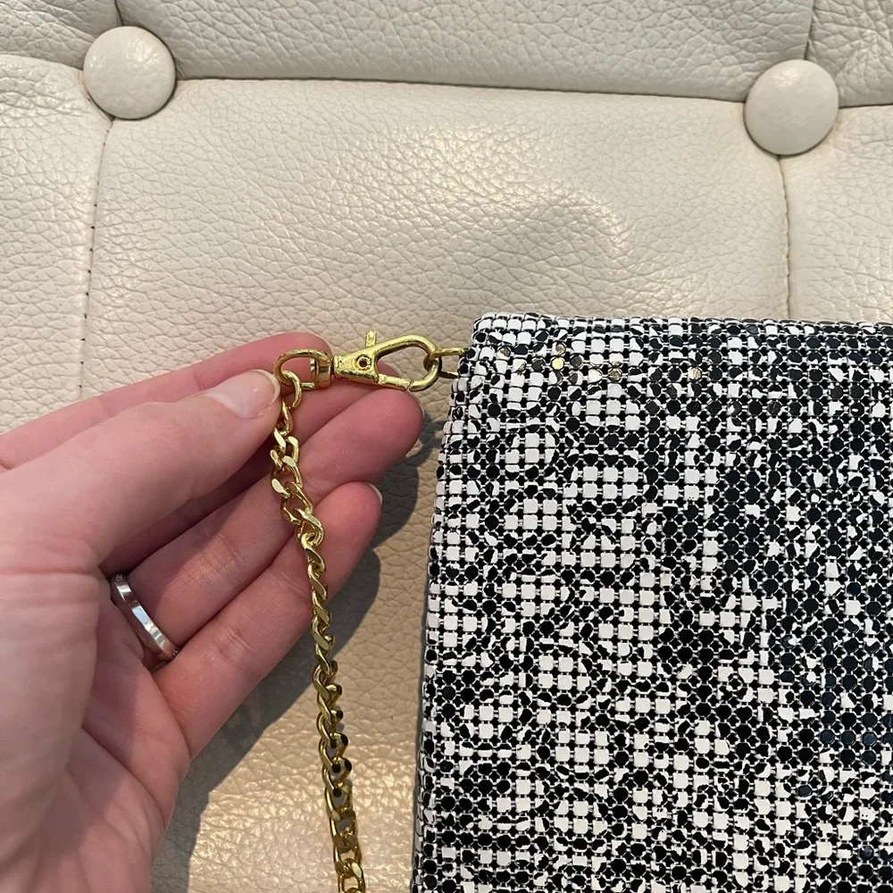 One of a Kind Vintage BCBGMaxAzria Snakeskin Print Chain Metal Clutch - Picture 7 of 9